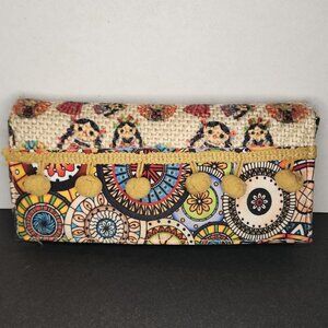 Woven Wallet Purse Pouch Bag Mexican Children Print